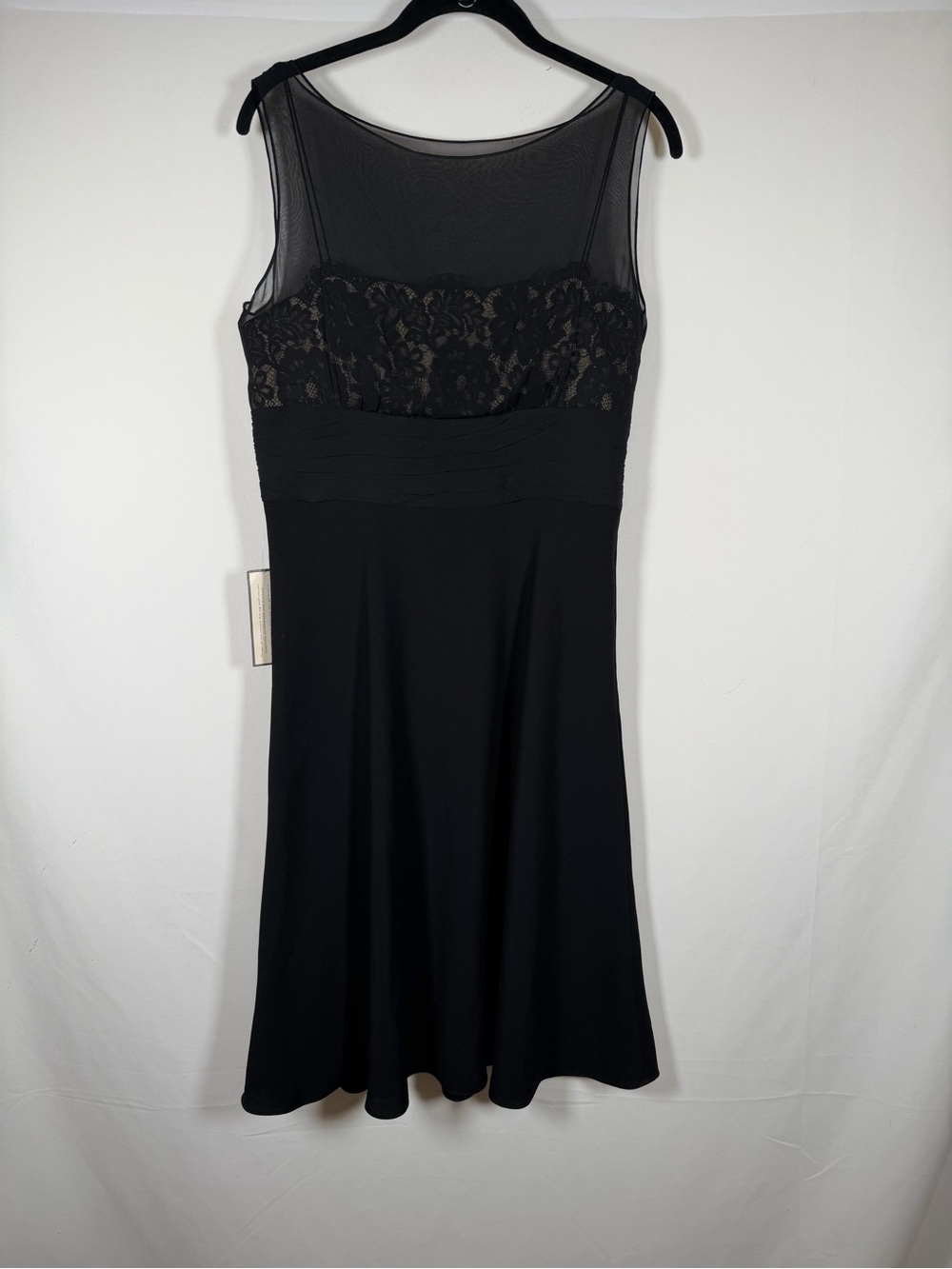 Ann Taylor Vintage Whimsigoth Fairy Black Lace Bodice Sheer Silk Yoke Dress